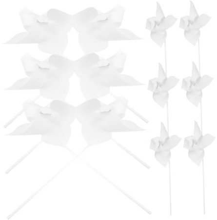 ibasenice 12pcs Diy Paper Windmills Blank Pinwheel to Paint for Boys and Girls Crafts Fun Graffiti Craft Outdoor Windmill Making Kit