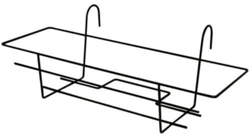 EffeDecor Balconiera Fissa in Metallo Saldato Plastificato Nero 40/50/60 cm Supporto Vasi Portavasi Ideale per Esterno,Ringhiere,Balcone,Muretto (Nero, 60 cm)