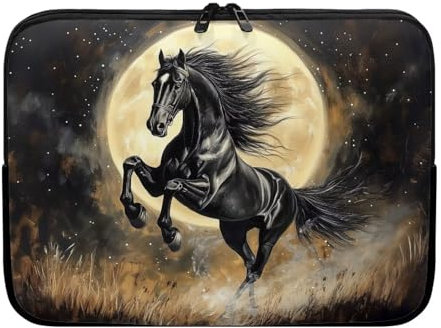 UOIMAG Black Horse - Funda para portátil de 12 pulgadas, funda delgada para laptop, tablet, ultrabook