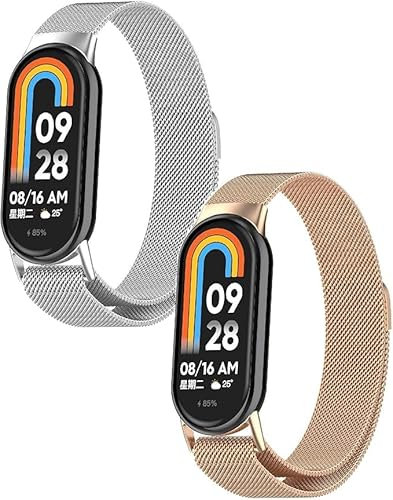 Generisch Bracelet de rechange en acier inoxydable pour Xiaomi Smart Band 10 - Compatible avec la montre connectée Xiaomi Mi Band 10, Eine Grösse, Aluminium