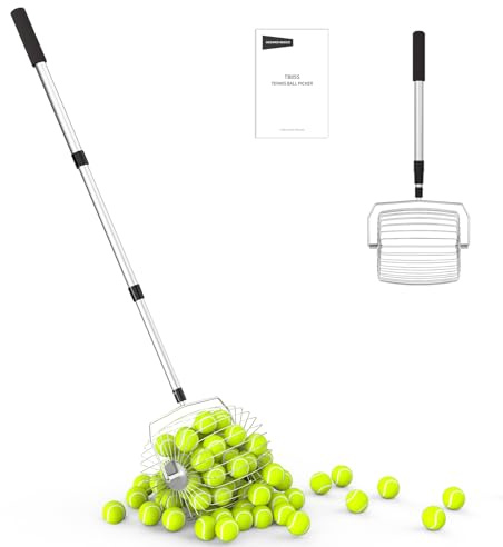 NEEWER Basics TB05S - Recolector de Pelotas de Tenis, no más agacharse, recogedor Ovalado de 80 – 144 cm, recogedor telescópico para hasta 35 Pelotas de Tenis