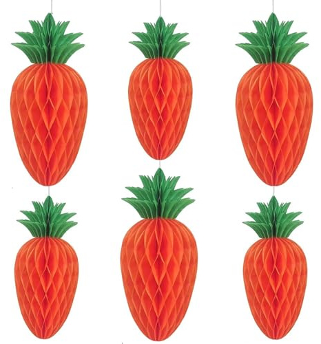 YGCHEN Appendini Carota Pasquali in Carta Nido d'Ape, Palle Decorative Nido d'Ape a Forma di Carota, Ideale per Decorare Rami Pasquali, Albero o Tavola delle Feste