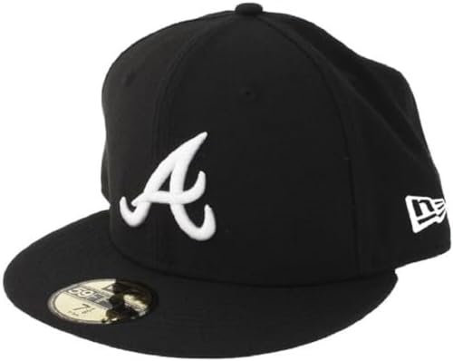 New Era Atlanta Braves MLB Black Base Black White 59Fifty Basecap - 7 3/8-59cm (L)