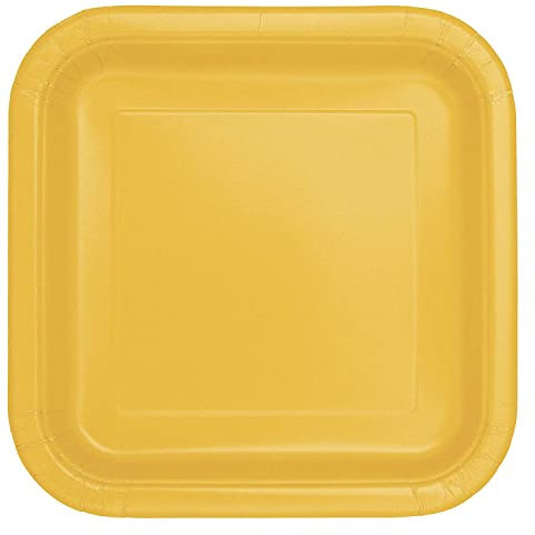 Unique Party - 31849 - Paquet de 14 Assiettes en Carton - 23 cm - Jaunes