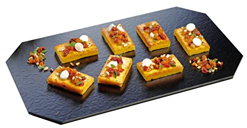 Kunstschieferplatte/Servierplatte/Wurstplatte/Käseplatte/Präsentationsplatte Gourmet | Gr. 55 cm x 32 cm