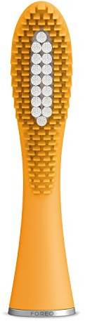 Foreo ISSA mini Hybrid Ersatzbürstenkopf, Mango Tango | Zahnbürstenkopf, Ersatzbürstenkopf, Silikonborsten, Polymerborsten, Plaque-Entfernung, Zahnfleischpflege