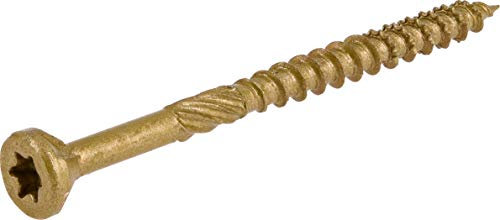 Power Pro 48610 Wood Screws, #9 x 2-1/2, Premium Outdoor Deck Screws, Rust Resistant, Epoxy Coated Bronze, 5lb Tub, 501 pcs
