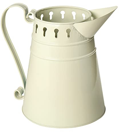 VBS Kanne, Metall, cremefarben, ca. H 20 cm, Boden-Ø 15 cm