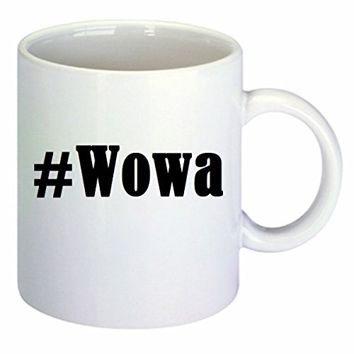 taza para café #Wowa Hashtag Raute Cerámica Altura 9.5 cm diámetro de 8 cm de Blanco