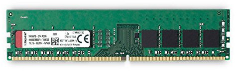 Kingston KVR24N17S8/4 Value RAM 4 GB 2400MHz DDR4 Non-ECC CL17 DIMM 1Rx8 Memory, Green