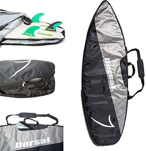 DORSAL Travel Shortboard and Longboard Surfboard Board Day Bag Cover 6'2 Black/Grey