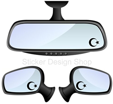 Ay Yildiz Halbmond mit Stern Spiegel Aufkleber Sticker Auto Laptop Handy Türkiye Türkei Istanbul 2 Stück