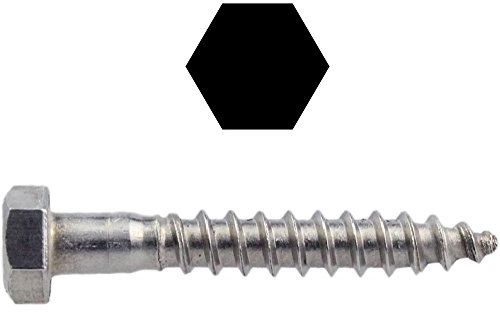 Sechskant Holzschrauben 5 X 60 DIN 571 Edelstahl A2 (20 Stück) - V2A Schlüsselschrauben Wiener Schrauben