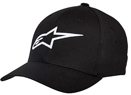 Alpinestars Ageless Curve - Unisex Baseball Cap, Kappe für Herren und Damen, Sportkappe rundum geschlossen, Schwarz/Weiß, S/M