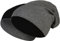 2 in 1 Wendemütze - Reversible Slouch Long Beanie Jersey Baumwolle elastisch Unisex Herren Damen Mütze Heather in 24 (8) (Black/Dark Grey)