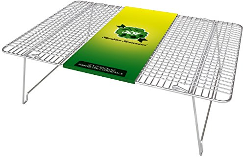 Hamilton Housewares Stapelbares Edelstahl Backgitter Einschubsystem (30 cm x 43 cm) - stapelbar mit klappbaren Beinen - zum Backen, Kochen und Grillen - perfekt für Kekse, Muffins, Brot und Mehr