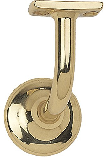 Handlaufträger mit Winkel Wandabstand 60 mm, Messing poliert