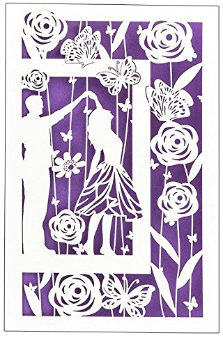 Ideen mit Herz Hochzeitskarte | 12 cm x 18 cm | Mit farbigem Einleger & Umschlag | Grußkarte für Hochzeit | Glückwunsch-Karte | Motiv: Tanzendes Paar, Tänzer (Design 8)