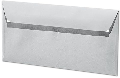 ARTOZ 75x Briefumschläge DIN Lang Licht-Grau 100 g/m² selbstklebend - DL 224x114 mm - Kuvert ohne Fenster - Umschläge mit Haftklebung Abziehstreifen