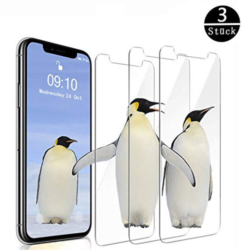 [Lot de 3] Verre Trempé iPhone X/XS, Ultra Résistant, Anti-Rayures, sans Bulles Film Protection, Dureté 9H sans Bulles, Haut Définition, Compatible 3D Touch Écran Protecteur Vitre pour iPhone XS/X