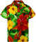 King Kameha Funky Chemise-Hawaienne, Manche-Courte, Big-Flower, Vert, XL