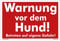kleberio® Schild Hund Kunststoff - Warnung vor dem Hund! Betreten auf eigene Gefahr! - 30 x 20 cm Hundeschilder Vorsicht bissiger Hund Warnschild Garten Hier wache ich Hund