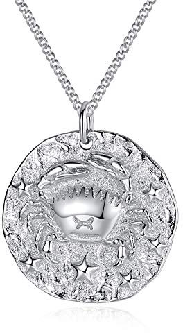 VIKI LYNN Women Girls 925 Sterling Silver Cancer Zodiac Star Sign Necklace
