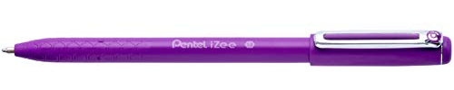 Pentel BX460-V Kugelschreiber iZee, Modell mit Kappe, Metallclip, 0, 5 mm Strichstärke, 12 Stück, Violett