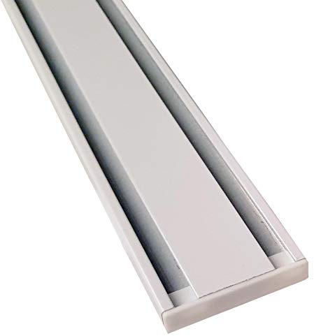 Vorhangschiene Aluminium - Weiß 2 Lauf 240cm (2x120cm) - Flache Gardinenschiene (7mm) - inkl. Vorhanggleiter