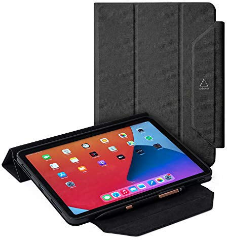 adonit Folio Case Schutzhülle für Apple iPad Air 10,9 (2020) - Diamond schwarz [Stylus/Apple Pencil Halterung I Aufprallschutz I Wake & Sleep Funktion I Standfunktion]