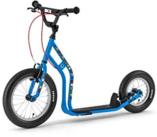 Yedoo Wzoom Emoji Kinder Tretroller - für Kinder ab 6 Jahre, ab 120 cm Körperhöhe, mit Luftreifen 16/12 - für Mädchen und Jungen, Höhenverstellbar mit Ständer und Reflexelementen