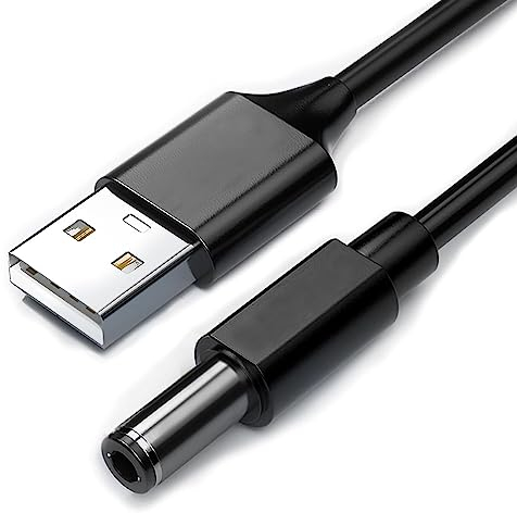 WITRNCPY USB-Stromkabel Typ-A QC-Trigger-Kabel [QC2.0/3.0-kompatibel] DC-Stecker Außendurchmesser 5,5 mm/Innendurchmesser 2,5 （2,1 mm ） (12V Kein Kontrollleuchte)