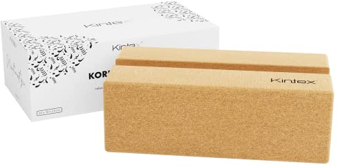 Kintex Kork Yogablock 22 cm x 12 cm x 7,5 cm | 2 in 1 Funktion, Pilates, Gymnastik, Naturkork, leicht und robust