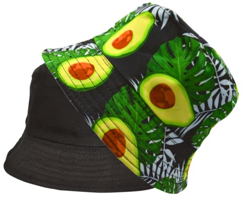 Alsino Anglerhut Fischerhut Sonnenhut Bucket Hat Hut Reversibel Freizeithut Outdoor Wende-Hut Sommermütze Herbst Camping Reisen Wandern - für Damen Herren Kinder, Motiv wählen:Avocado