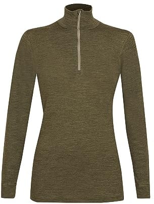 DILLING Damen Merinowolle Half-Zip Langarmshirt Midlayer Baselayer temperaturregulierend atmungsaktiv