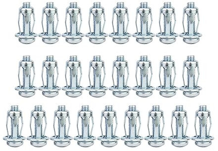 predolo 25 pezzi jack dadi viti ancoraggi tasselli a parete cavi tasselli bullone di espansione vite petalo per cartongesso decorazione armadio installazione, 4×25