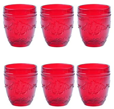 BRANDANI Bicchiere Rouge Rosso Set 6 Pezzi Vetro 10cm Tavola di Natale