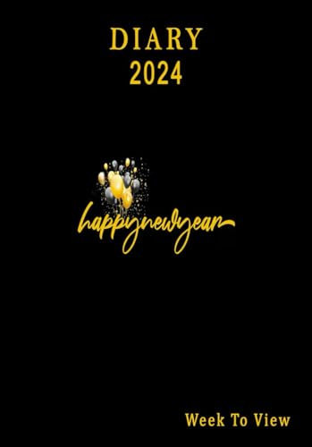 2024 Diary A5 Week To View: Black, From January To December 2024