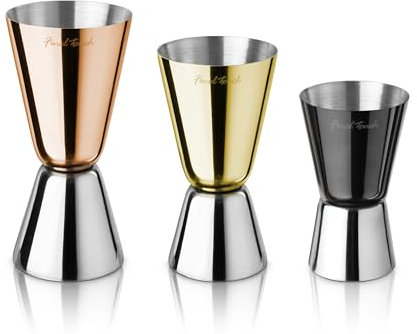 Final Touch Mixed Metal Double Jigger Set - Set of 3 (FTA70361)