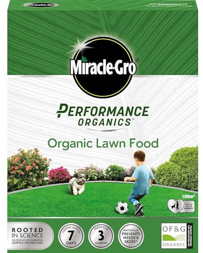 AMK® Miracle Gro Performance Organic Lawn Feed Grass Food Fertiliser 100m2 Coverage