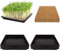 EATHEATY Juego de 12 alfombrillas de cultivo Microgreens con bandeja de 10 x 10 pulgadas, bandejas cuadradas para brotes de semillas microverdes, kit de cultivo de hierbas con almohadillas de yute