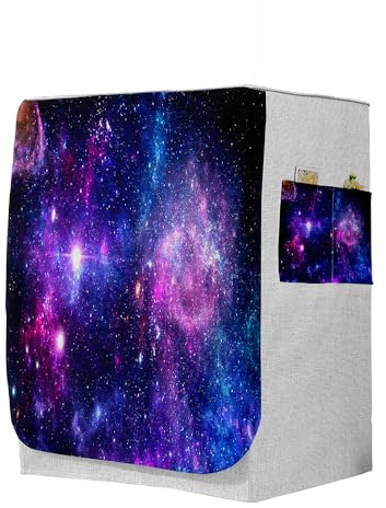Highdi 3D Housse de Protection pour Machine à Laver, Chargement Frontal Housse à La Poussière avec Ouverture Frontale (Capacité S 6~7,5kg,Univers 9)