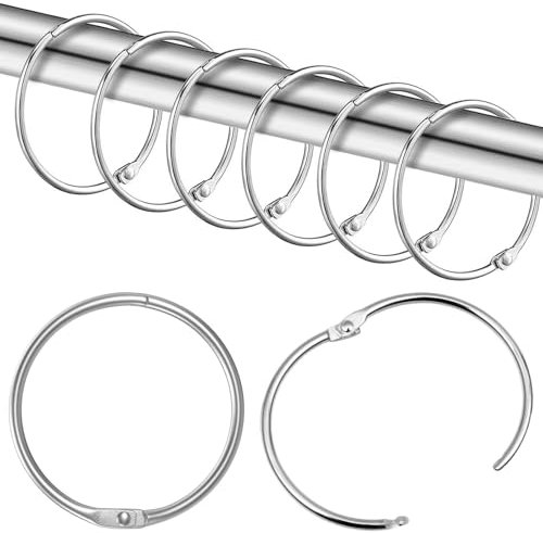 40 Stück Vorhangringe Metall,Vorhang Ringe,Gardinenhaken für Ringe,Vorhanghaken für Stangen,Gardinen Ringe für Stange,Ringe Gardinenstange für Fenster Tür Duschvorhänge,50 mm Innendurchmesser