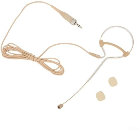 Wireless Single Earhook Headset Mic Headworn Microphone, Noise canceling, Beige