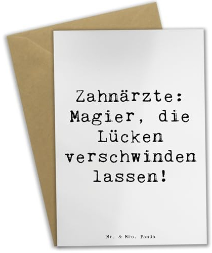Mr. & Mrs. Panda Grußkarte Spruch Zahnarzt Magier - Geschenk, Grußkarten, weihnachtskarten, einladungskarten, Beruf, Zauberhandwerk der Zahnärzte, Wertschätzung, Hommage, personalisierte Geschenke