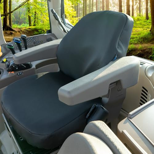 PETEX Schonbezug Sitzbezug für Traktor aus Stoffbezug anthrazit, 1 teilig, passend für Grammer S42, S42/1, DS50, Charcoal