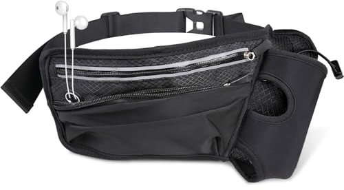 Ceinture Running, Ceinture de Course, Sac Banane Sport Belt avec Porte-Bouteille, Réglable Sac Banane Sport Running Ceinture, Pochette Telephones, Idéal pour la Course à Pied, Marathon, Gym