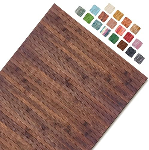 CosìCasa Bambusteppich für die Küche mit Rutschfester Unterseite | Badematte Holz Pflegeleicht | Bambus Bambusmatte Bad | Küchenläufer rutschfest Bambus | Rustikales Walnuss 75X175