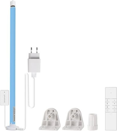 Matter WiFi Roller Shade Motor For 17/25/28mm Tube, Plug-in Power, Compatible with Home Google Home SmartThings App/Voice/Remote Control (Motor + 1-channel Remote)