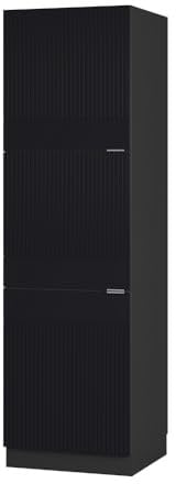 Vicco Herdumbauschrank Fame-Line, Schwarz gestreift, 60 cm